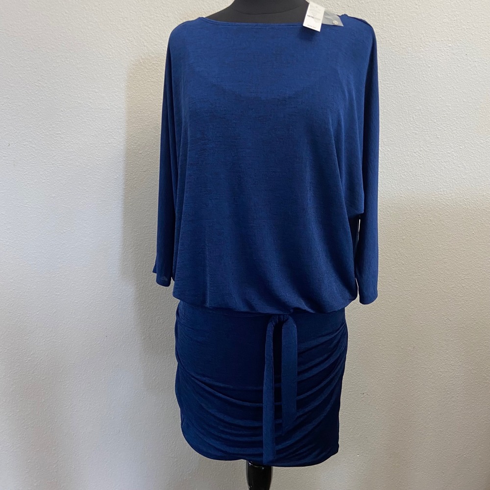White House Black Market Womens Size S Blue Depths Dolman Sleeve Party Dress NWT